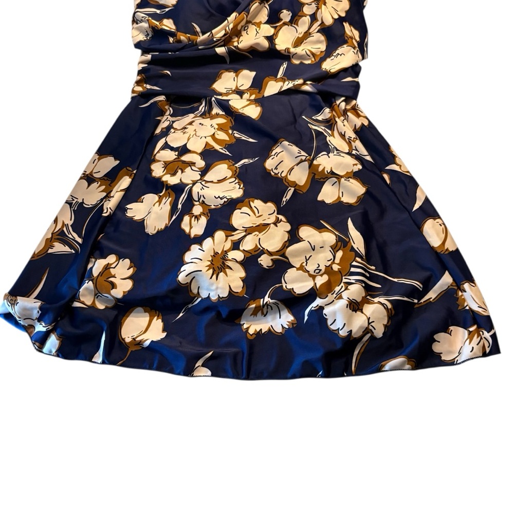 BALLEWEI NWT Floral Blue/Tan Swim-Dress in Size 5x -- Actual size is a 18W - Picture 5 of 9